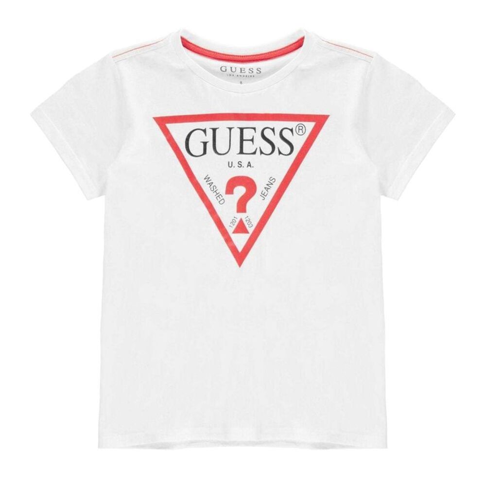 Guess Childrens/Kids Logo Cotton T-Shirt / White
